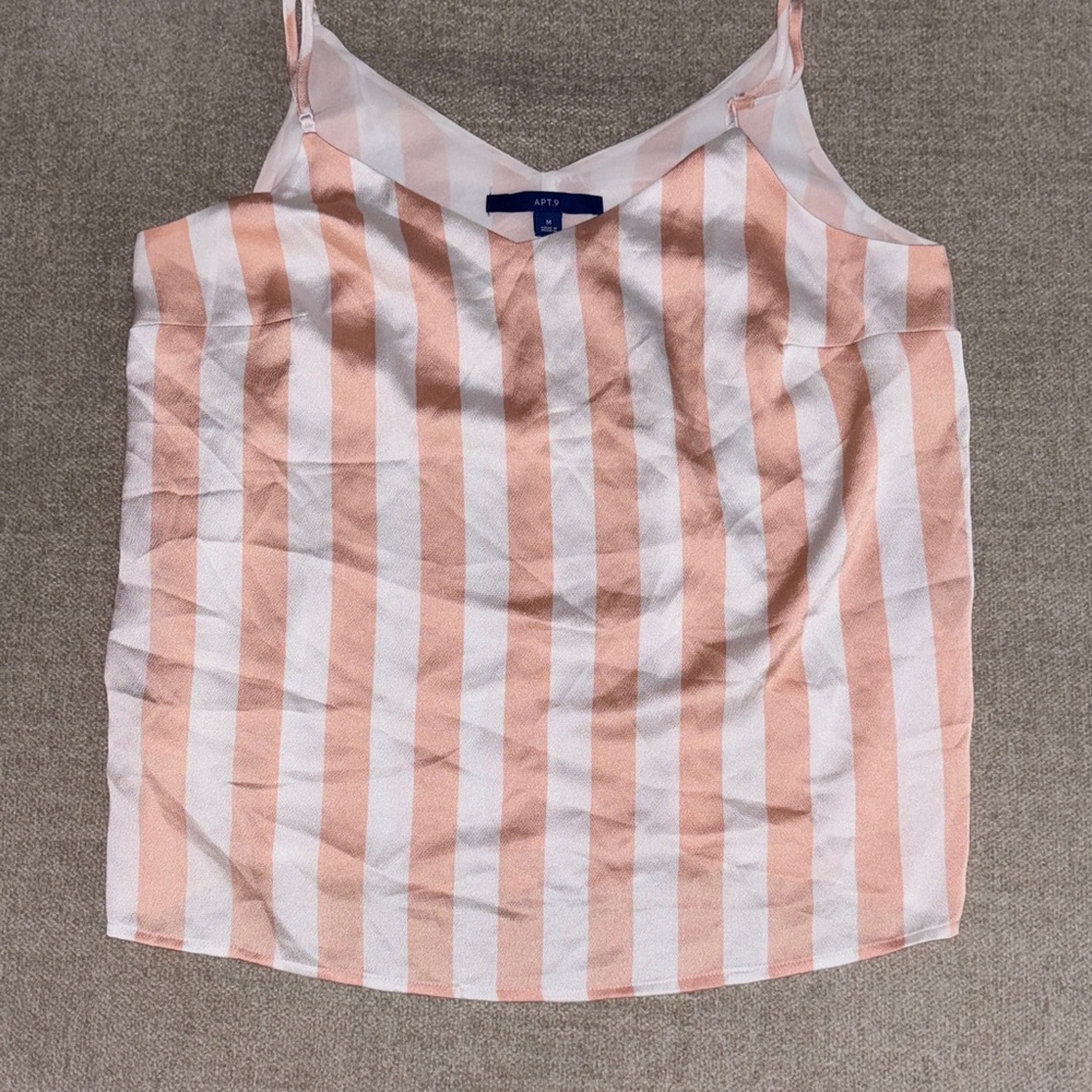 Apt. 9 Coral and White Striped Camisole